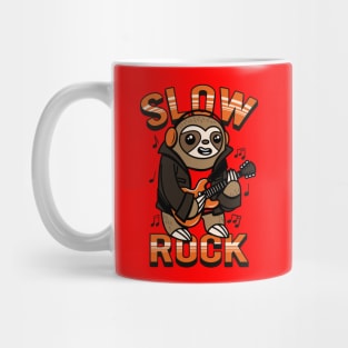 Cute Kawaii Slow Rock Guitar Playing Sloth Gift For Sloth Lovers Mug